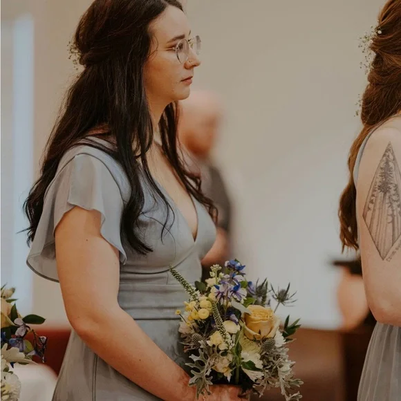 David's Bridal | Dresses | Davids Bridal Light Blue Maxi Dress | Poshmark